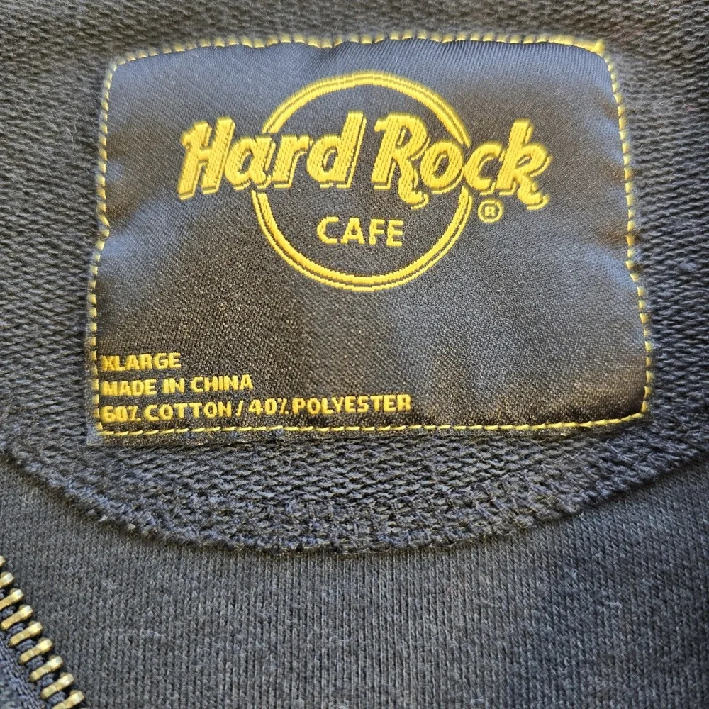 Hard Rock Cafe NY Hoodie Skull Winged Distressed Zip Sweatshirt Y2K Grunge XL...